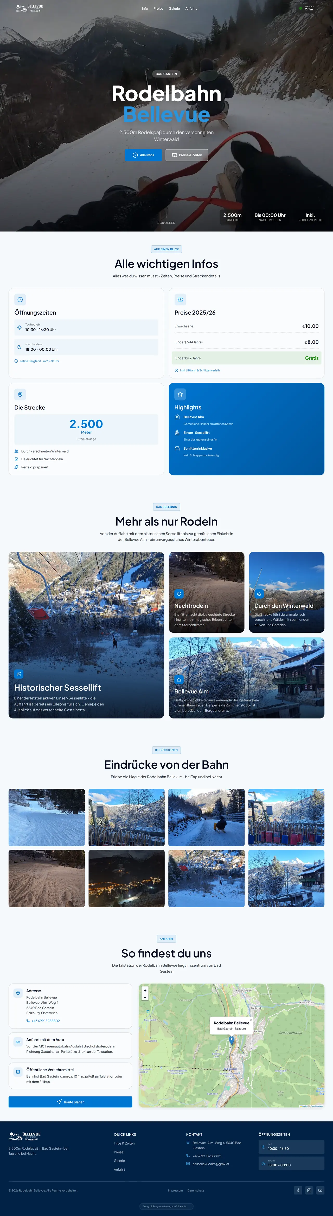 Die komplette One-Pager-Strecke der Rodelbahn am Stück